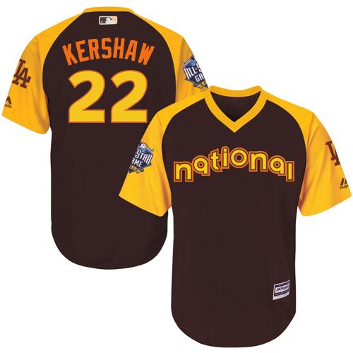 Dodgers #22 Clayton Kershaw Brown 2016 All-Star National League Stitched Youth MLB Jersey - Click Image to Close